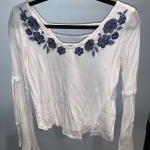 Open neck long sleeve hollister shirt